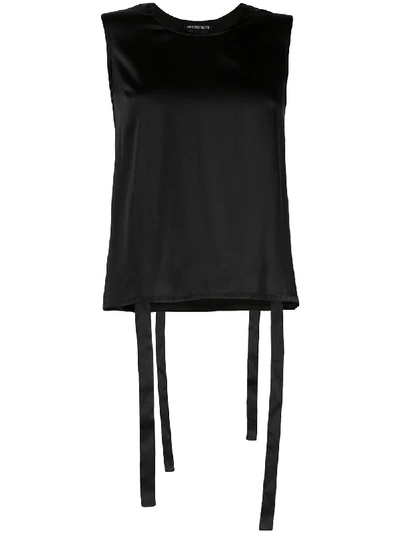 Ann Demeulemeester Hanging Strap Scoop Neck Vest In Black