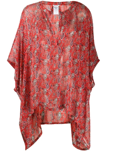 Zadig & Voltaire Paisley Print Silk Tunic Top In Red