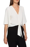 1.state Tie Front Blouse In Soft Ecru