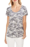 Vince Camuto Avenue Print Tee In Silver Heather