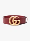 GUCCI RED GG LOGO BUCKLE BELT,4068310YA0G14834935