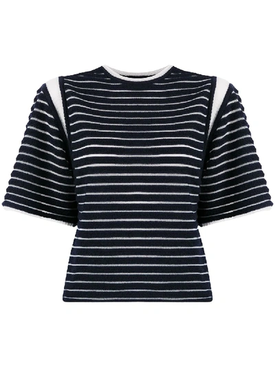 Falke Fine Knit Striped T-shirt In Blue
