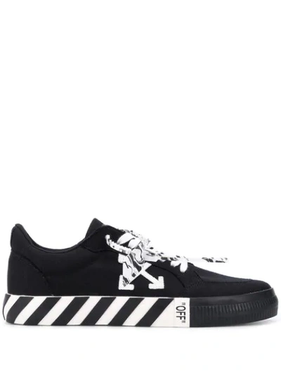 Off-white Black Vulcanized Low Trainers In Black,white