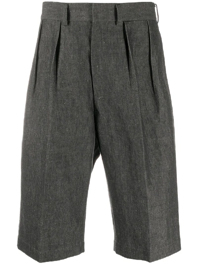 Junya Watanabe Front Pleat Tailored Shorts In Black