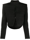 SAINT LAURENT OFFICER TAILCOAT-STYLE CROPPED JACKET