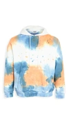 Msgm Splat Color Print Hoodie In White