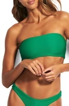 Seafolly Essential Tube Bikini Top In Jungle Green