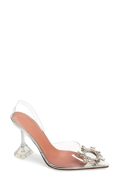 Amina Muaddi Begum Glass Slingback Pump In Transparent