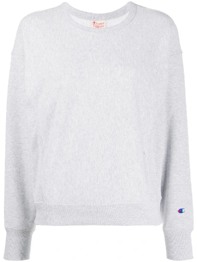 Champion Long-sleeve Sweatshirt In Grey