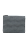 Delage Pochette Plate Gm Clutch Bag In Grey