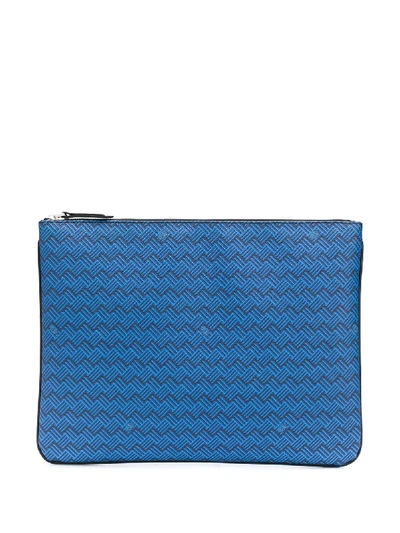 Delage Pochette Plate Gm Clutch Bag In Blue
