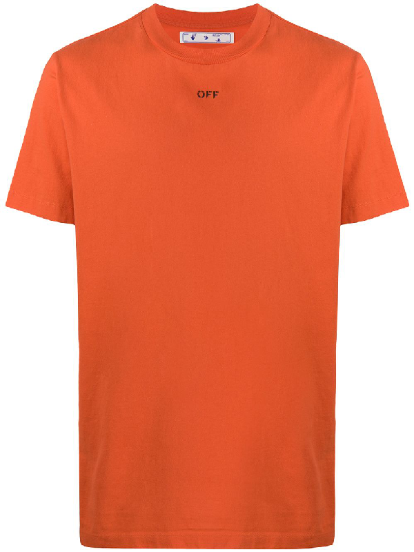 Off-white Stencil Arrows Crew-neck T-shirt In Orange | ModeSens