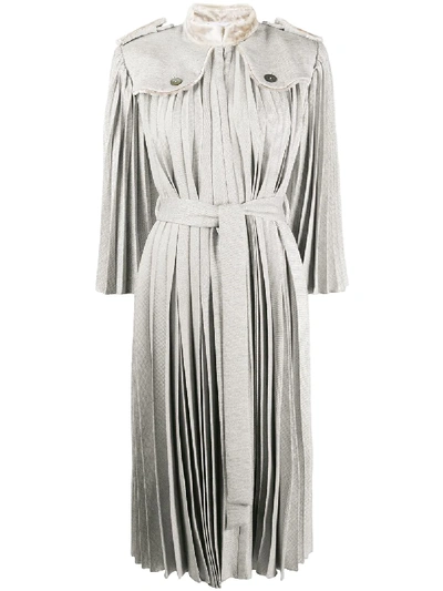Atu Body Couture Pleated Shirt Dress In Grey