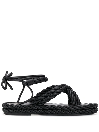 Valentino Garavani Garavani Rope Strap Sandals In Black