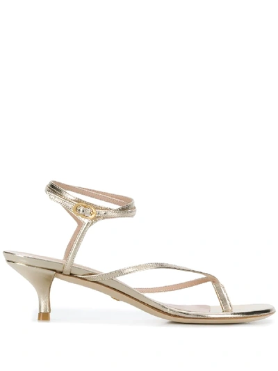 Stuart Weitzman Jimena 50mm Sandals In Gold