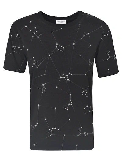 Saint Laurent Printed T-shirt In Black