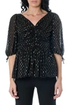 Frankie Morello Black Blouse With Lurex Details In Black