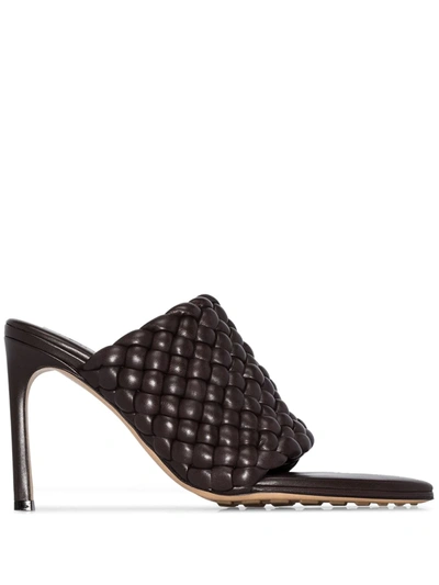 Bottega Veneta Black Intrecciato Curve Heeled Sandals