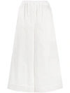 Comme Des Garçons Cropped Wide-leg Trousers In White