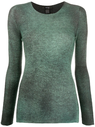 Avant Toi Long Sleeved Round Neck Jumper In Grey
