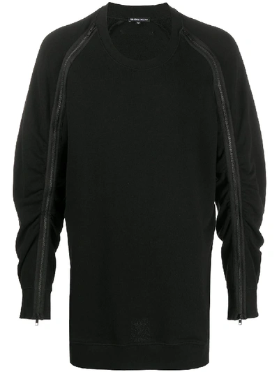 Ann Demeulemeester Sweatshirt Mit Reissverschlussdetail In Black