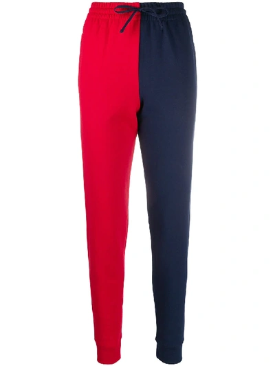Cedric Charlier Panelled Colour-block Track Trousers In Red