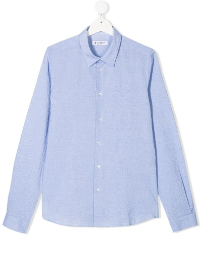 Dondup Teen Long-sleeve Shirt In Blue
