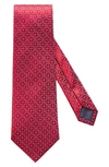 Eton Floral Medallion Silk Tie In Red