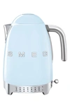 Smeg '50s Retro Style Variable Temperature Electric Kettle In Pastel Blue