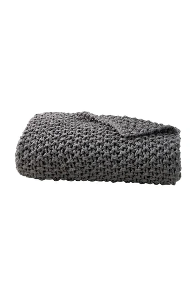 Dkny Pure Chunky Knit Throw Blanket In Grey