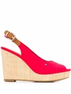 TOMMY HILFIGER TOMMY HILFIGER WOMEN'S RED COTTON WEDGES,FW0FW04789XLG 40