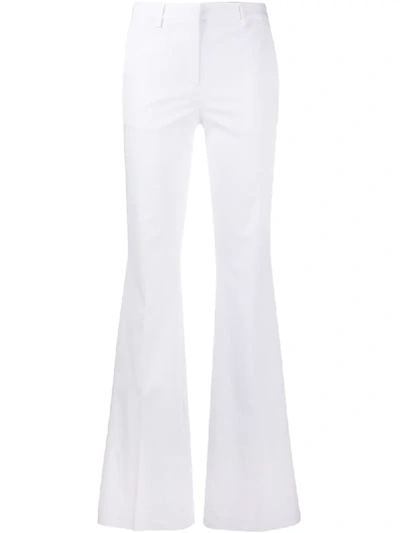 Brag-wette Mid-rise Flared Trousers In White