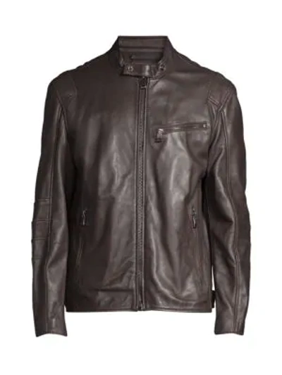 Andrew Marc Men's Weston Leather Moto Jacket In Chocolate