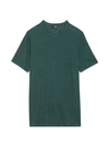 Theory Essential Standard-fit Flex Linen T-shirt In Green