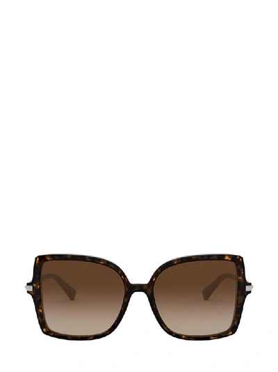 Valentino Studded Oversized Square-frame Sunglasses In Brown