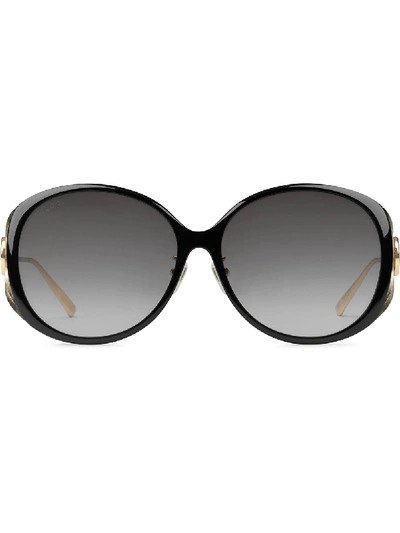 Gucci Runde Sonnenbrille In Black