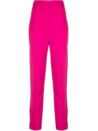 Cushnie High-rise Buttoned Trousers In Pink