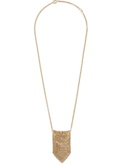 Paco Rabanne Mesh Pendant Necklace In Gold