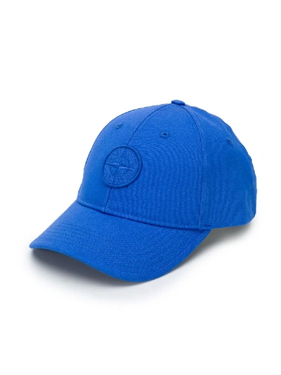 Stone Island Junior Kids' Embroidered-logo Baseball Cap In Blue
