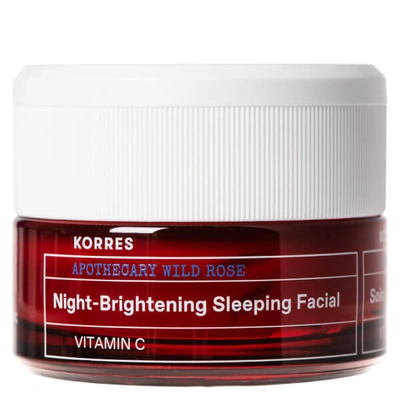 Korres Wild Rose Night-brightening Sleeping Facial 1.35 oz / 40 ml In Pink