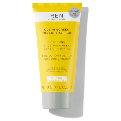 Ren Clean Skincare Clean Screen Mineral Spf 30 Mattifying Face Sunscreen In N,a
