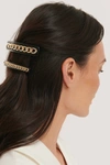 NA-KD DOUBLE PACK CHAIN DETAILED HAIRCLIPS - BLACK