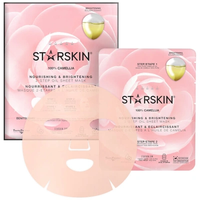 Starskin 100% Camellia Nourishing And Brightening 2-step Oil Sheet Mask