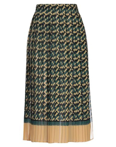Elisabetta Franchi Woman Midi Skirt Green Size 4 Polyester