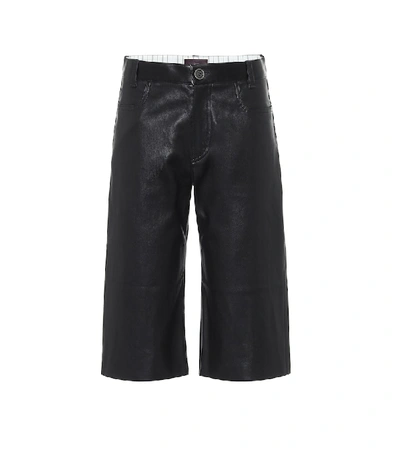 Stouls Sofiane Leather Bermuda Shorts In Black