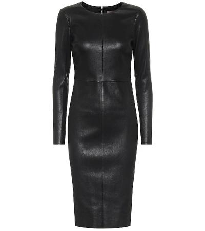 Stouls Pao Leather Midi Dress In Black