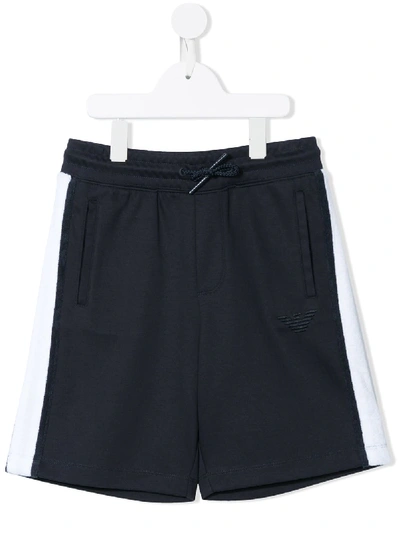 Emporio Armani Kids' Drawstring Casual Shorts In Blue