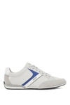 HUGO BOSS HUGO BOSS - LACE UP HYBRID SNEAKERS WITH MOISTURE WICKING LINING - LIGHT GREY