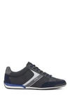 Hugo Boss - Lace Up Hybrid Sneakers With Moisture Wicking Lining - Dark Blue