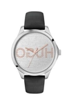 Hugo Boss - Leather Strap Watch With Embossed Reverse Logo Dial In Assorted-pre-pack